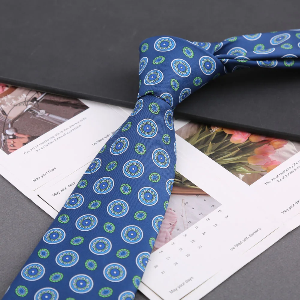 Klassische Krawatte für Herren, Seidenimitat, hochwertige Krawatten, weich, neuartig, gepunktet, mit Blumenmuster, Business- und Hochzeitsaccessoires, Geschenk – Detail 17