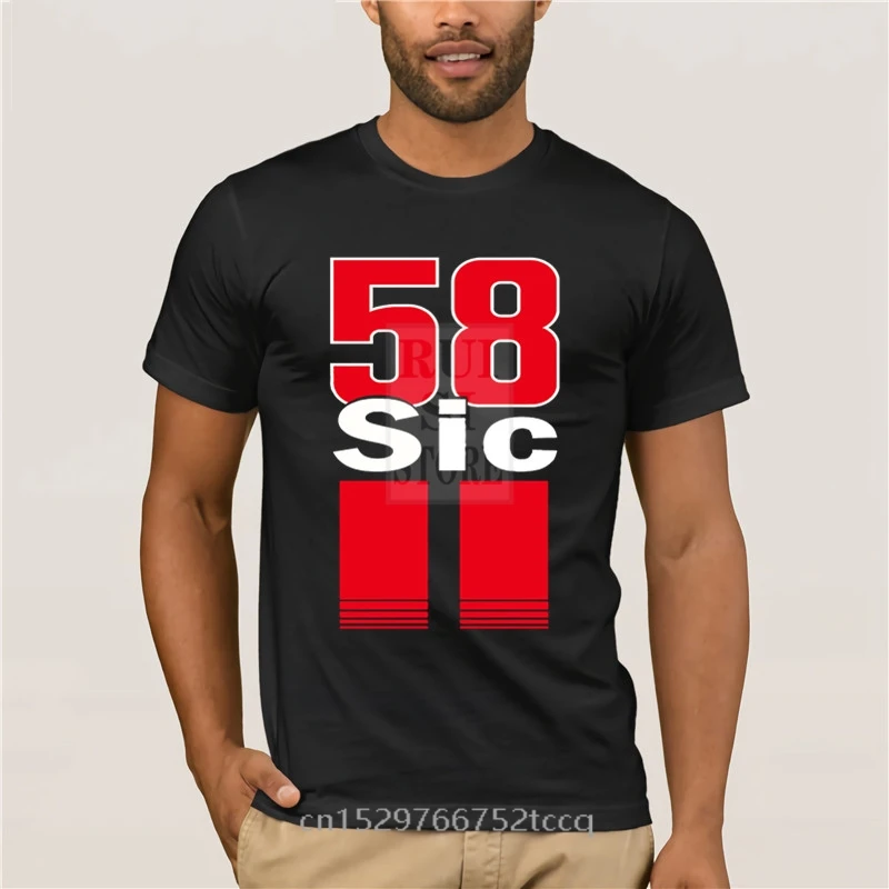 Camiseta para hombre con dibujos animados divertidos de Marco Simoncelli 58 Classic Supersic Super Sic Homme Large Merch Top, camiseta para hombre