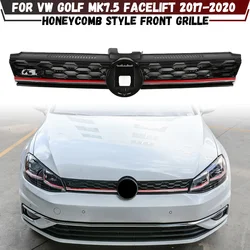 Front Bumper Centre Grille For Volkswagen VW Golf MK7.5 Facelift 2017 2018 2019 2020 Honeycomb Mesh Front Racing Grills