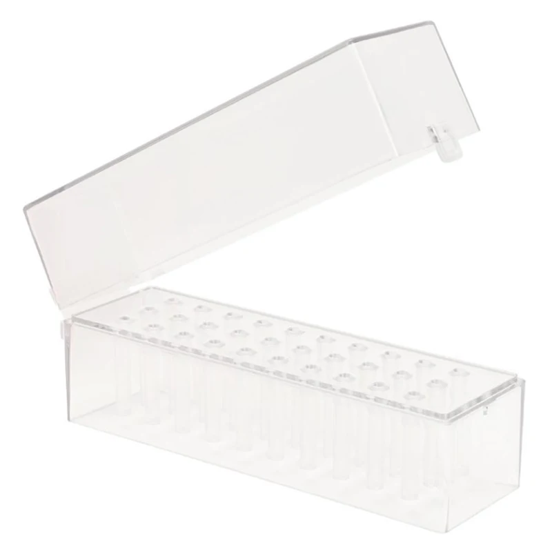 กล่องเก็บดอกสว่านเจาะเล็บ 30 รู กล่องเก็บดอกกัดกันฝุ่นสำหรับอุปกรณ์เล็บอะคริลิค