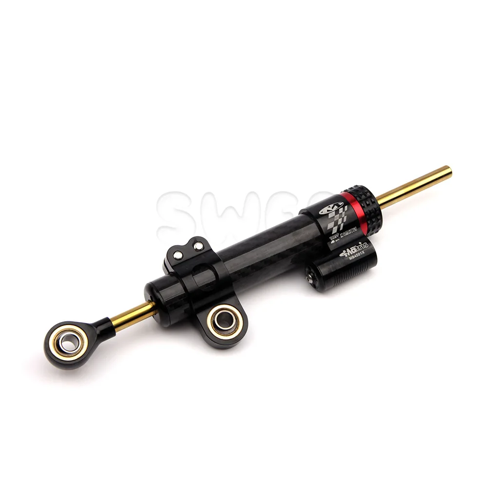 Motorcycle Universal Damper Adjustable Damper Steering Stabilizer 252mm 342mm For Kawasaki Honda Yamaha Carbon Fiber Texture