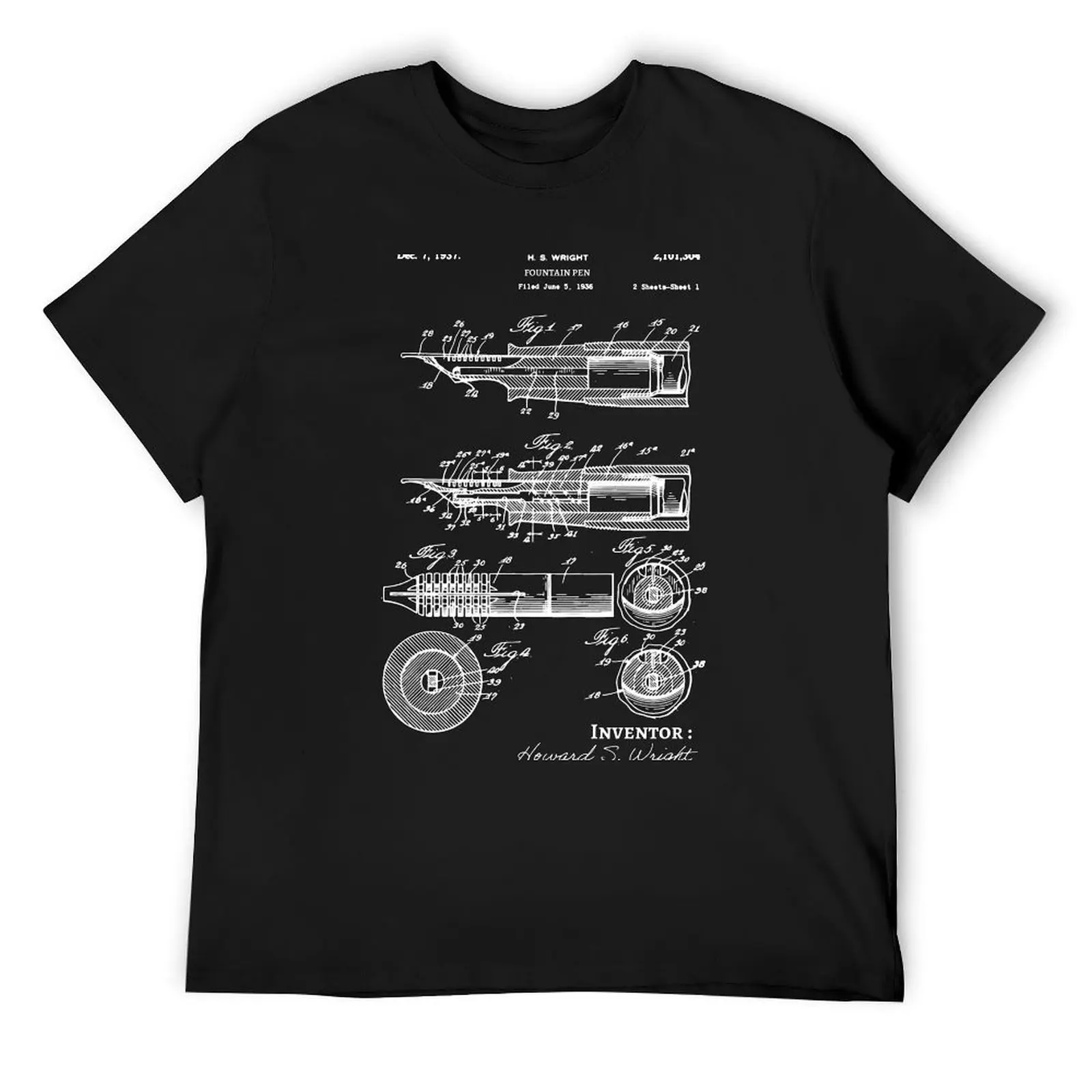 

Fountain pen patent 1937 Writer Gift idea T-Shirt shirts graphic tees custom t-shirts football t shirt vintage shirts men