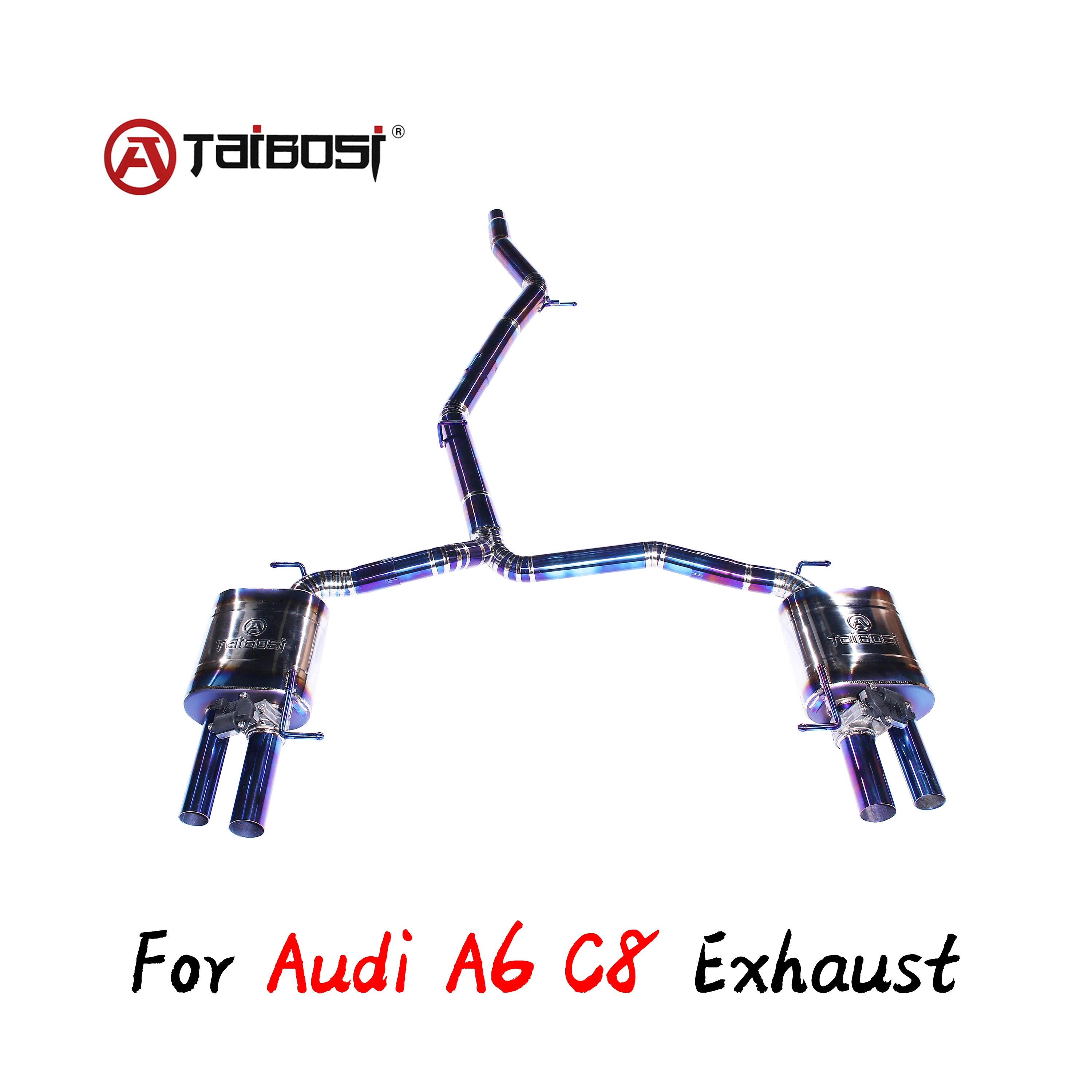 For Audi A6L A6 C8 Car Catback Exhaust System Titanium Stainless Pipe Taibosi Electric Valve Auto Muffler Cutout Sound Modify