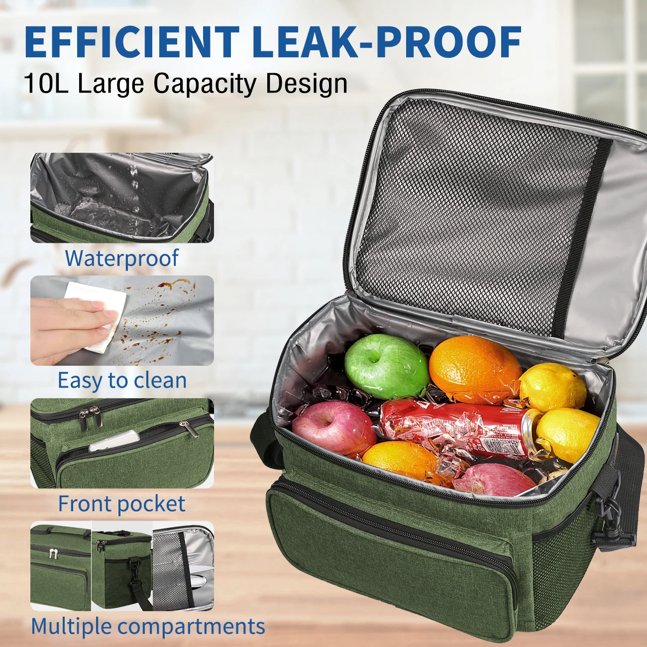 Large Capacity Thermal Insulation Lunch Bag for Men Women Oxford Cloth Food Storage Picnic Bags Tote Portable Cooler Box Bags
