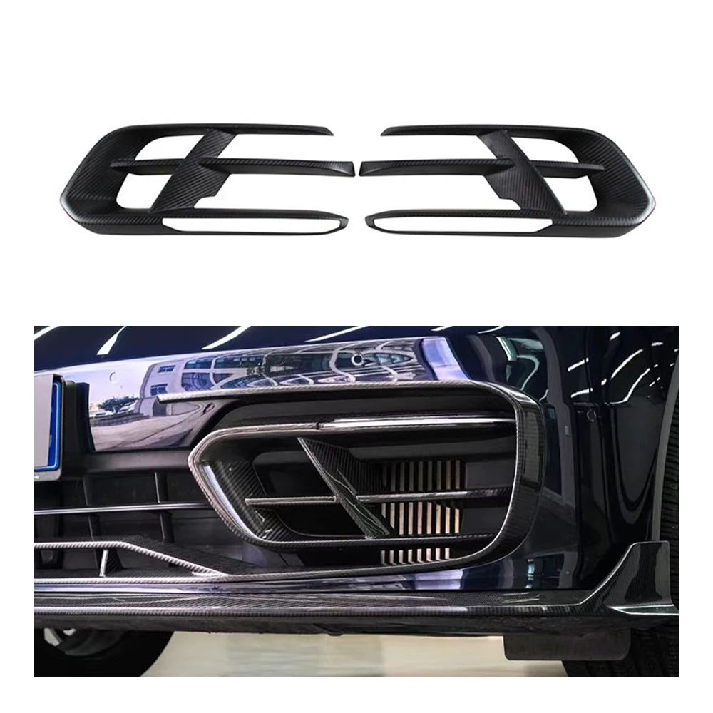 Front Bumper Air Duct Vent Trim Cover Compatible with Porsche Panamera 971 Pre-Preg Dry Carbon Fiber