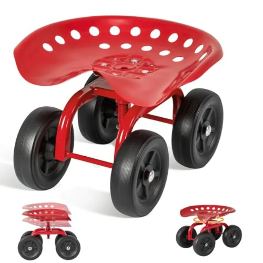 

Колеса Gar wi с регулируемой высотой и поворотом на 360 градусов ° Поворотная рамка, красная