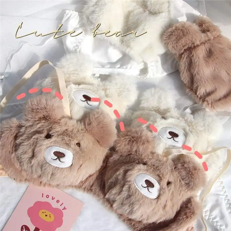 Japanese Cute Girl Plush Underwear Autumn And Winter Japanese Bra Set Without Underwire Warm