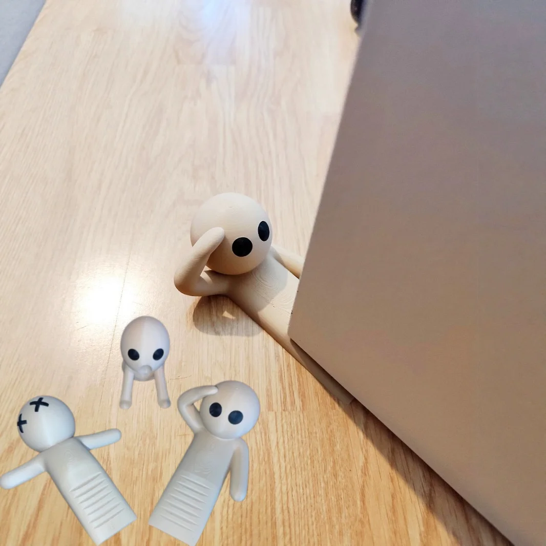 Funny Human‑Shaped Door Stop, Creative Cartoon Character Door Wedge, Silicone Anti‑Slip Anti‑Collision Door Stopper