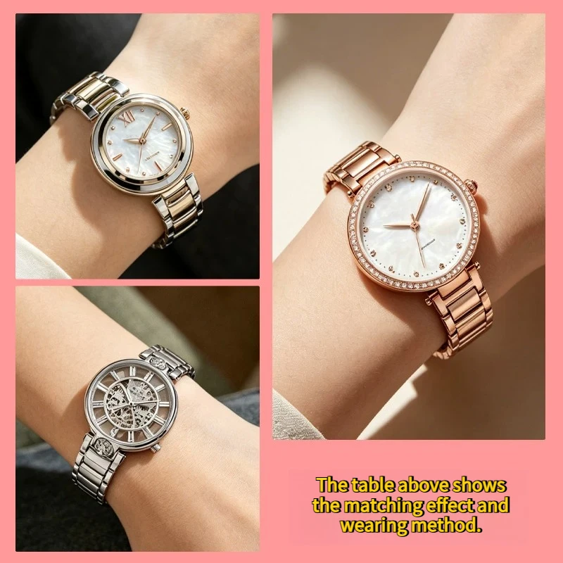 Notch watchstrap stainless steel women for original Ver VEWCA0624 124 VSP490118 Swarovski 5376812 Armani AR11780 watchband chain