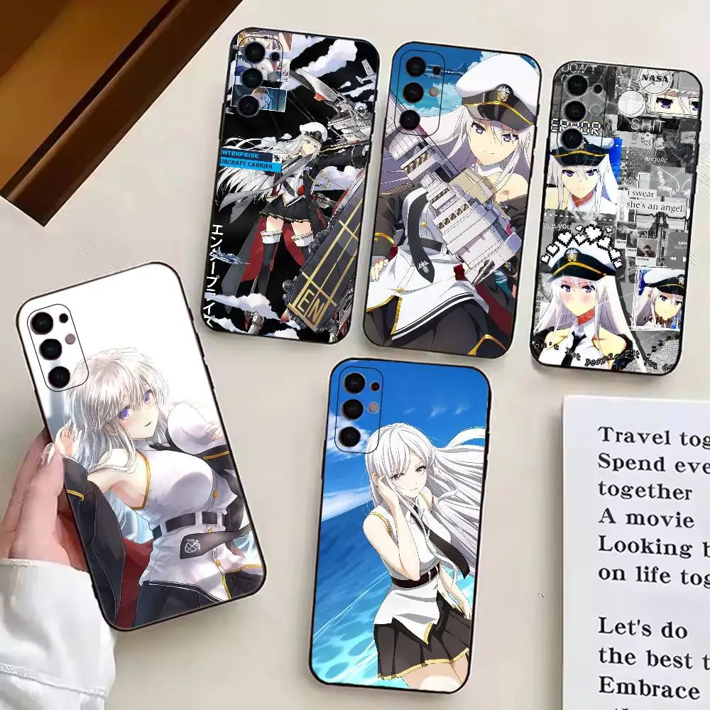 

Game Azur L-Lane E-Enterprise Phone Case Black Silicone Soft For Samsung S25,S24,S21,S22,S23,S30,Ultra,S20,Plus,Fe,Lite