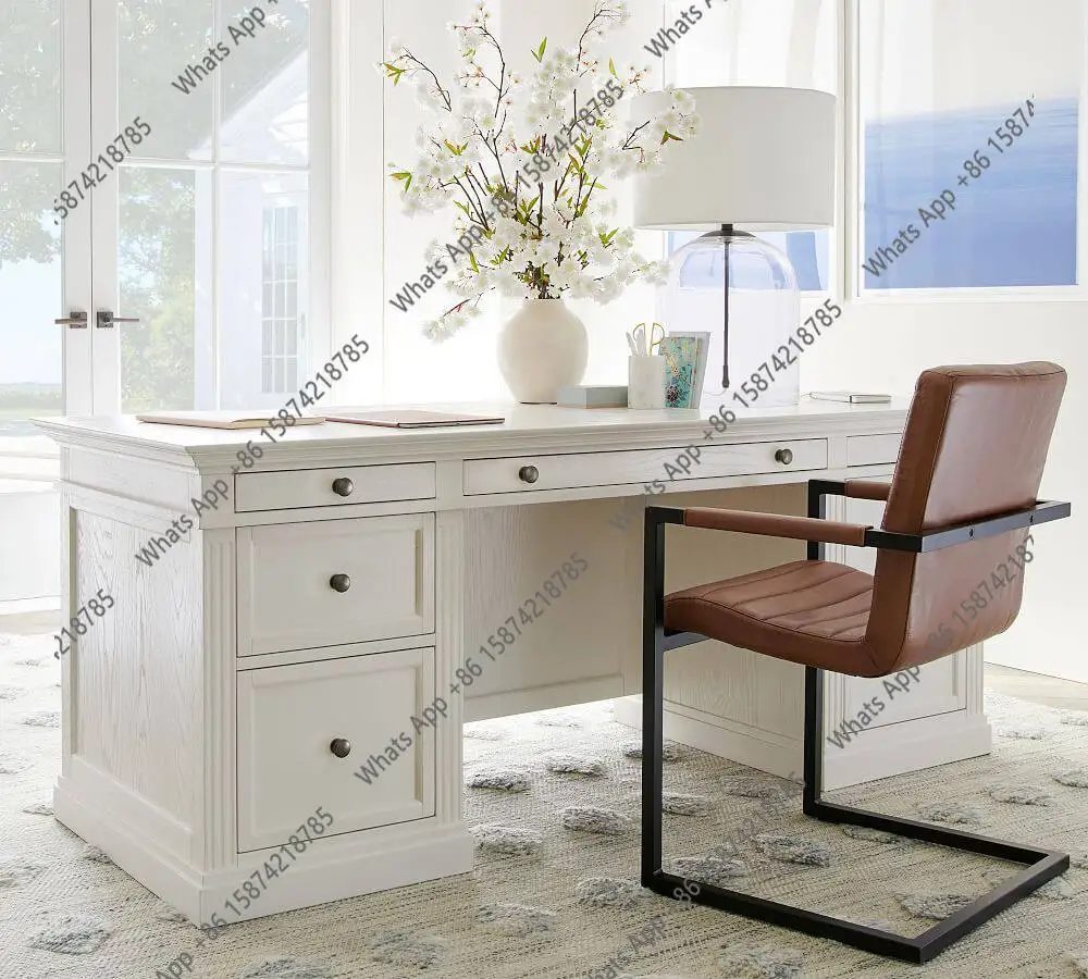 American Nordic North American Oak Desk Solid Wood Retro Computer Desk with Drawers Writing Desk Combination