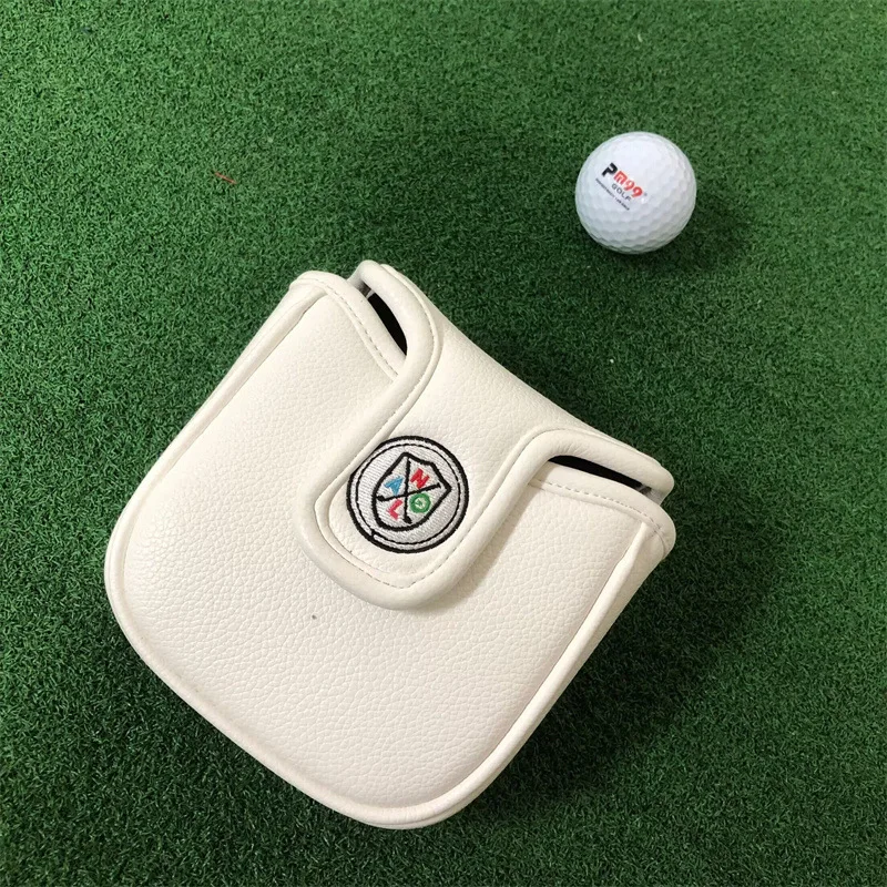 Golf Putter Cover Magnetic Suction Square Semi-circular PU Waterproof Club Cap Cover