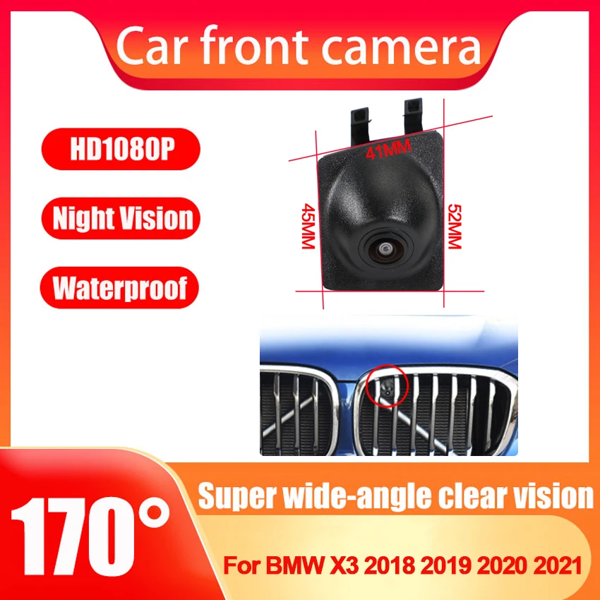 

Waterproof Night Vision Full HD CCD AHD 1080P Car Parking Grille Front View Camera Fisheye For BMW X3 2018 2019 2020 2021