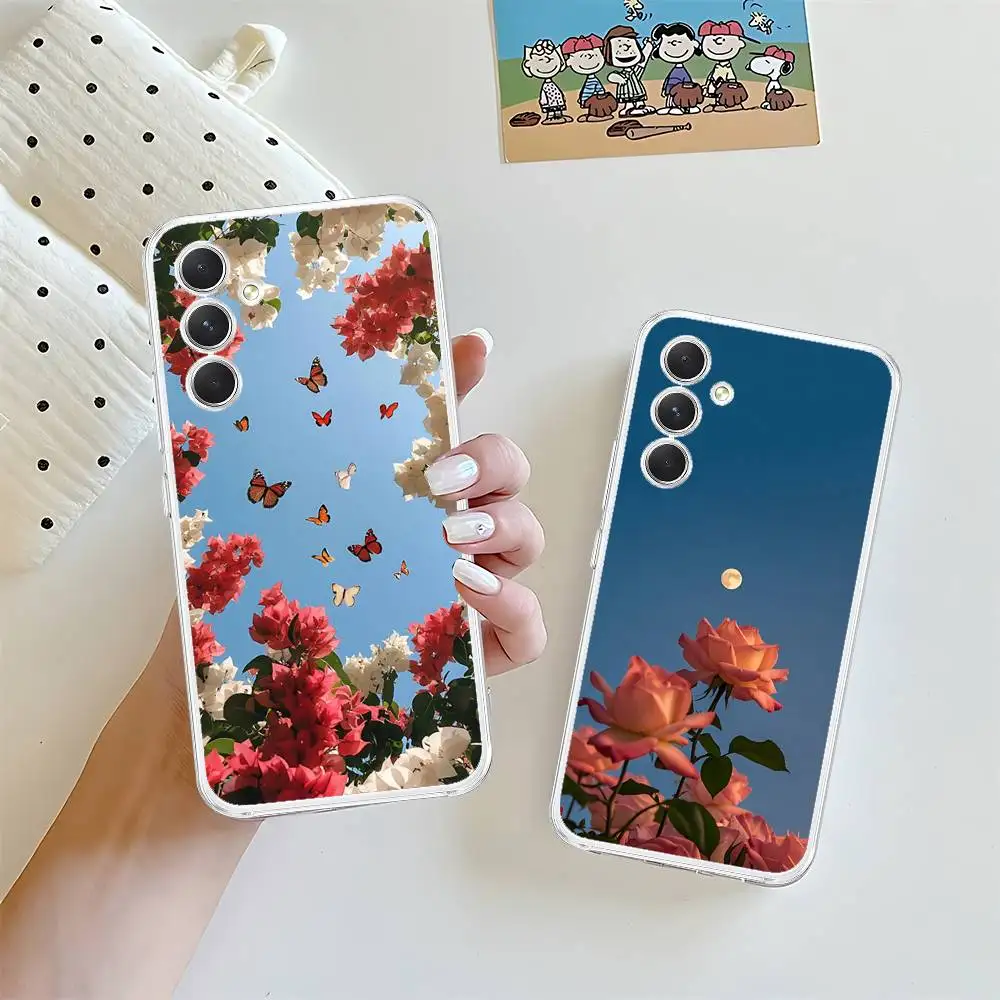 Fresh Little Flowers Phone Case For Samsung Galaxy A52 A12 A51 S21 Edge S22ULTRA S23 S24 S20LITE Plus Ultra Transparent Cover #1