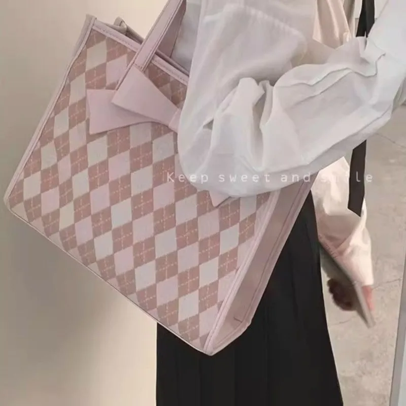 JIAERDI الحلو القوس مبطن حقيبة كتف النساء الفتيات صيف 2025 جديد عصري محفظة حمل السيدات واسعة طالب فئة حقيبة تحت الإبط #2