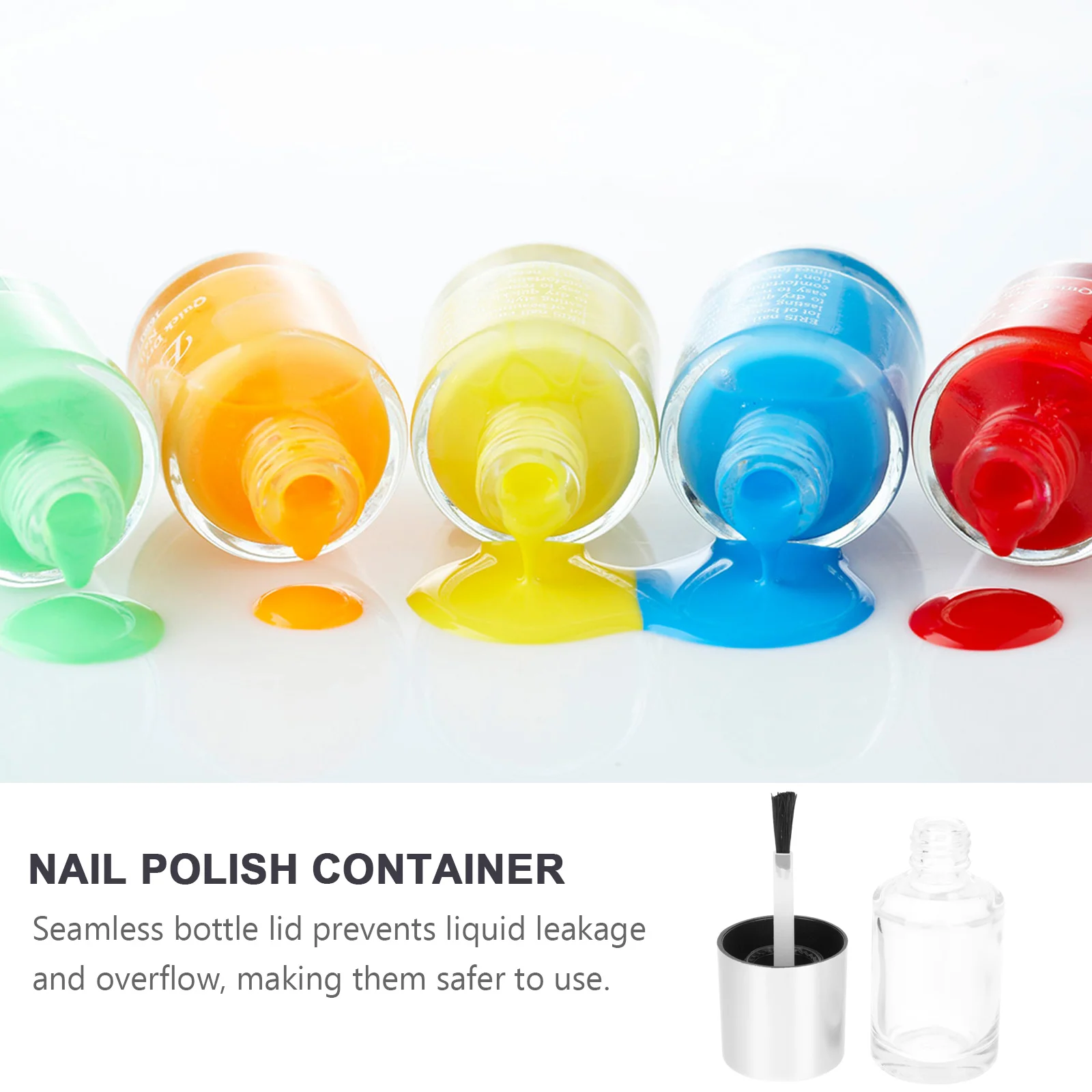 

10Pcs Nail Polish Sub Bottles Durable Glass Material High-Quality Brush Portable Salon Use Nail Polish Sub Bottles