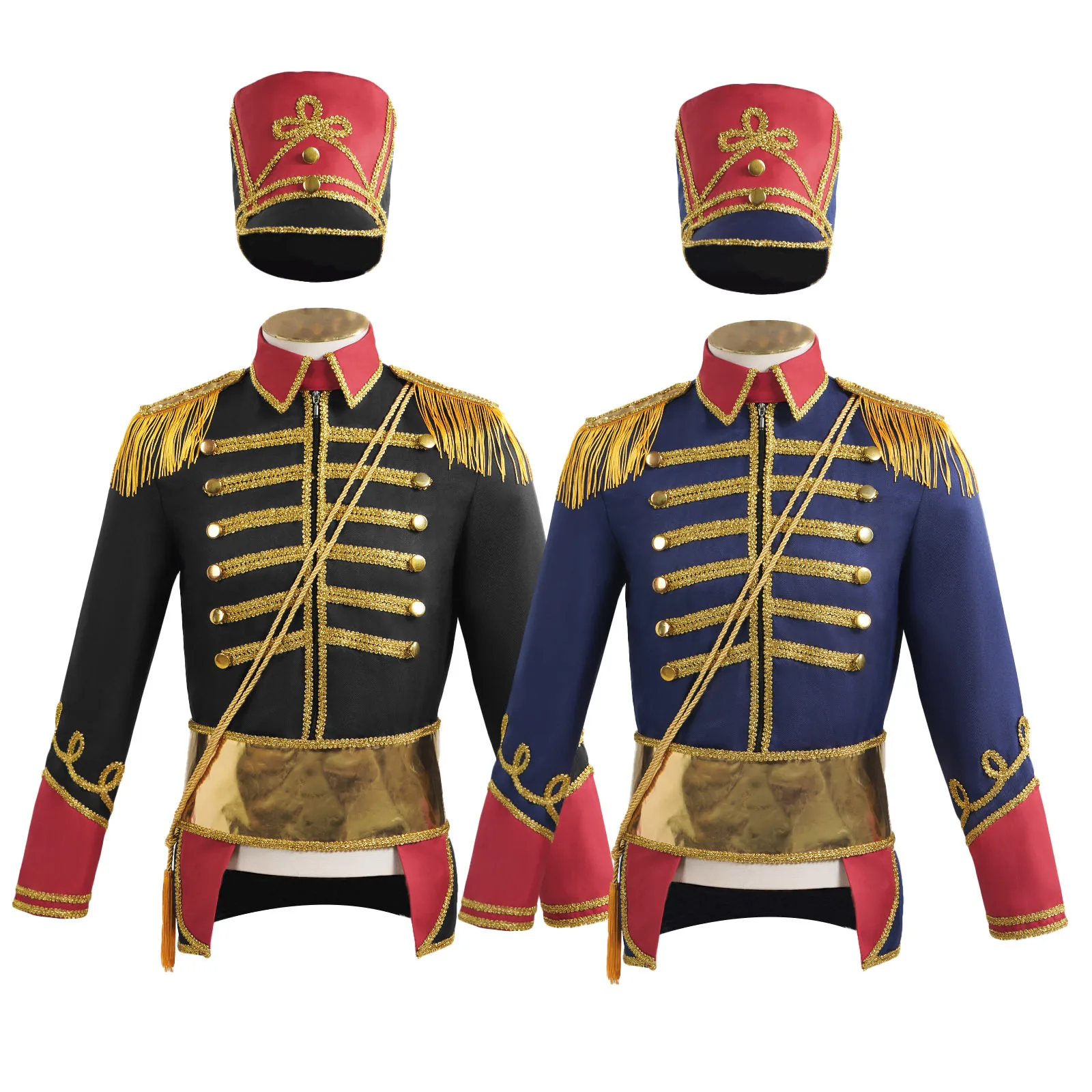 Men's Medieval Royal Military Uniform Jacket Nutcracker Halloween Carnival Costumes Tuxedo George Washington Regency Outfits