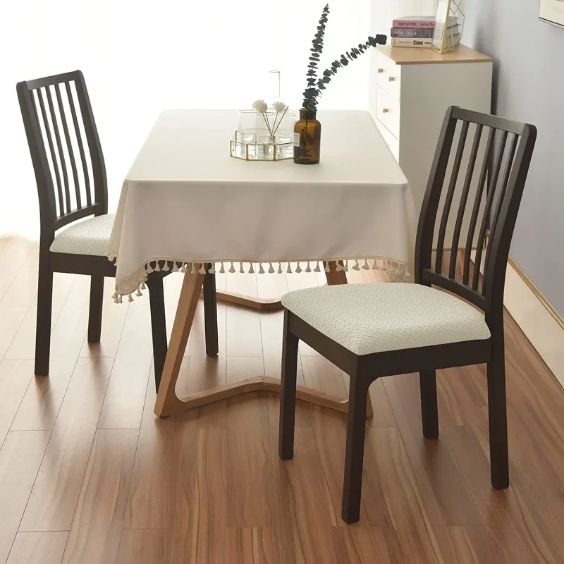 Durable Stretch Jacquard Dining Room Chair Seat Covers Removable Washable Elastic Upholstered Dining Chair Cushion Slipcover