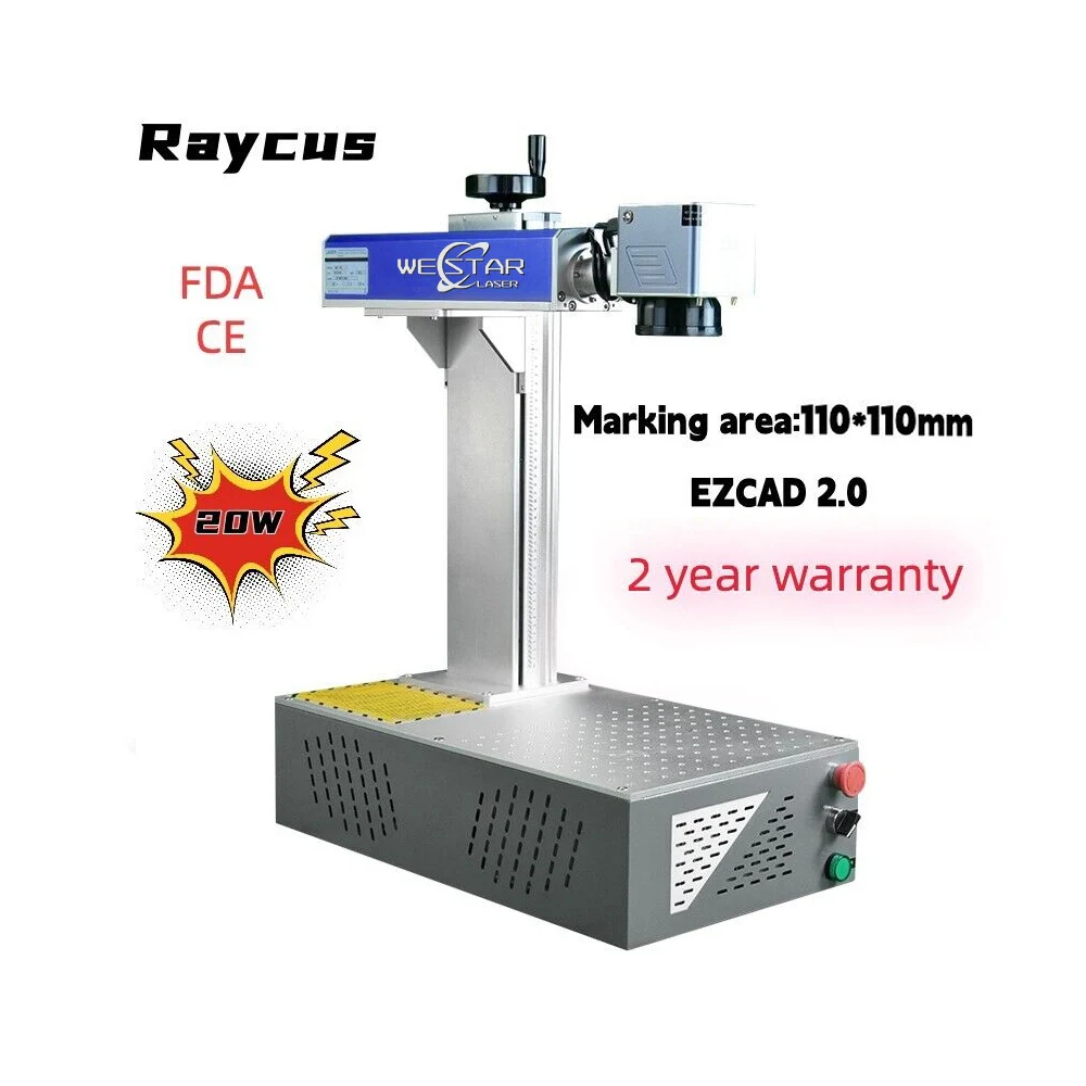 

20W Raycus Fiber Laser Marking Machine Metal Stainless Steel Engraver Laser Marker 110*110mm Working Size