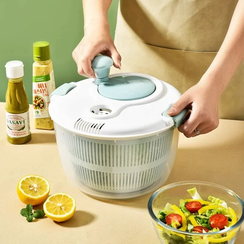 Manual Thickened Vegetable Dehydrator Large Capacity Commercial Manual Rotary Salad Water Thrower