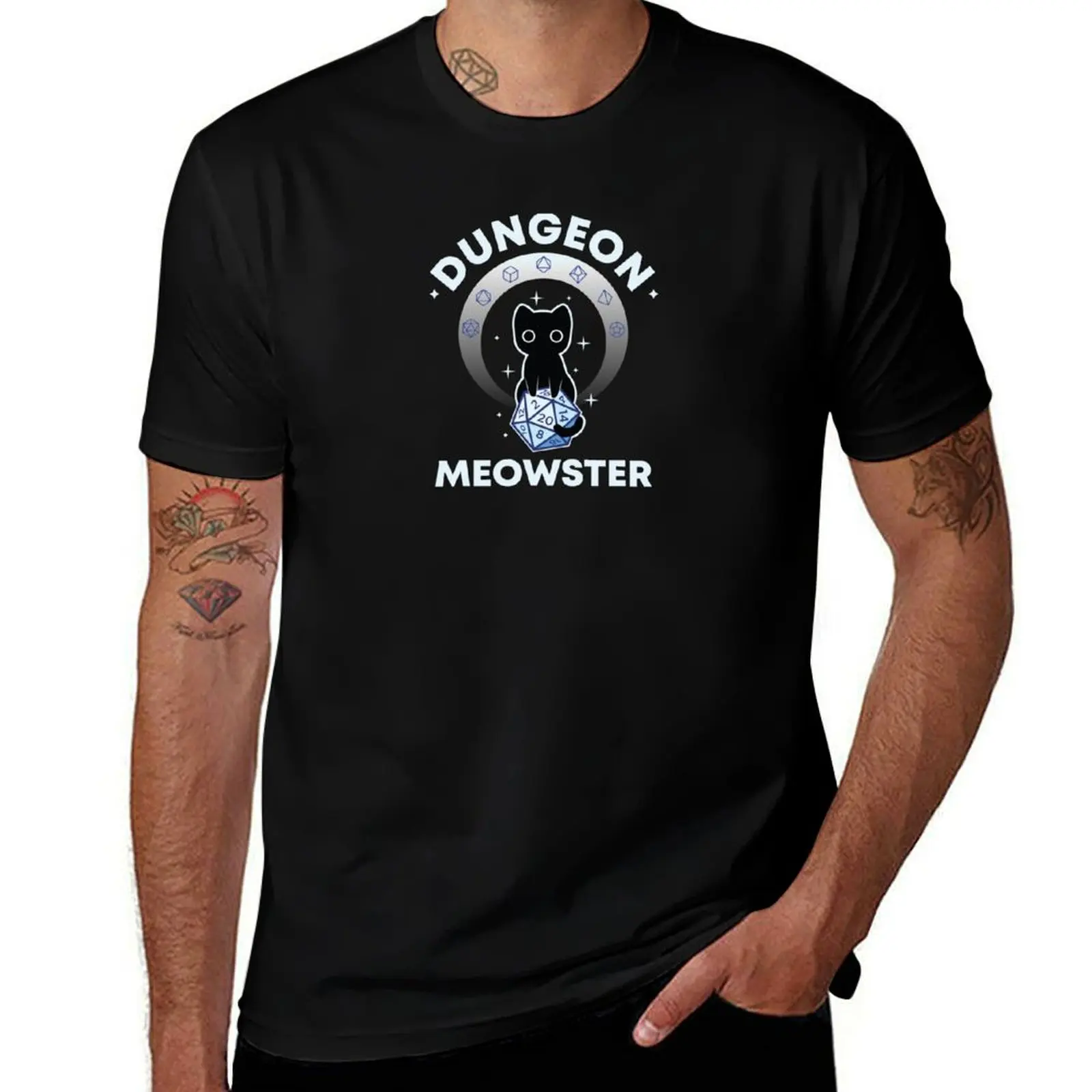 

Dungeon Meowster Dice T-Shirt shirts graphic tee shirts graphic mens tall t shirts