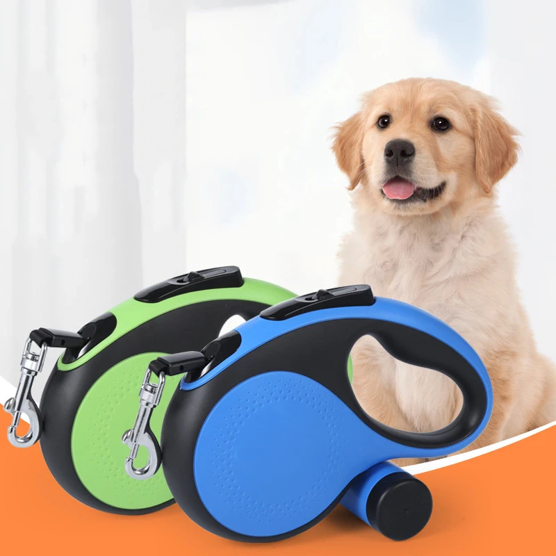High Quality Auto Retractable Dog Leash 3m/5m ABS Nylon Outdoor Walking Pet Leash With Waste Bag Dispenser