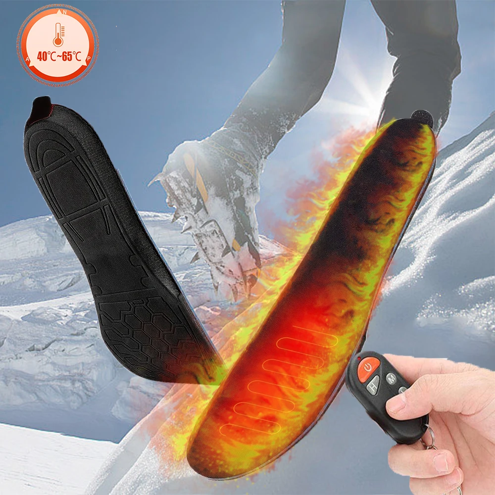 

Heated USB Insoles with Remote Control, Electric Heating, Heightened Insole, Ski Mountaineering Warmer, All Shoes, Winter