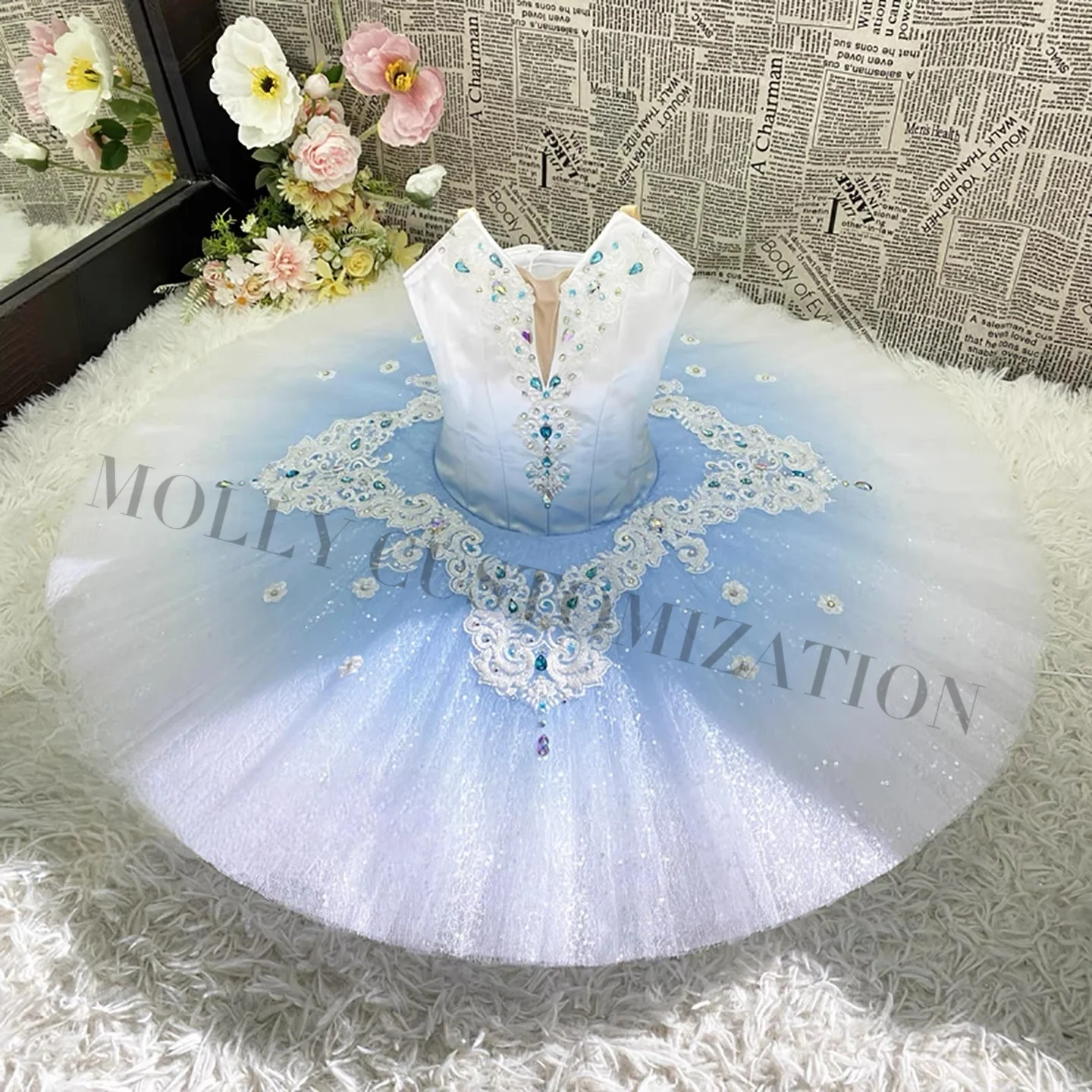 

Новая юбка-пачка для соревнований по балету Blue Bird Silver Fairy Paquita на заказ для взрослых и детей