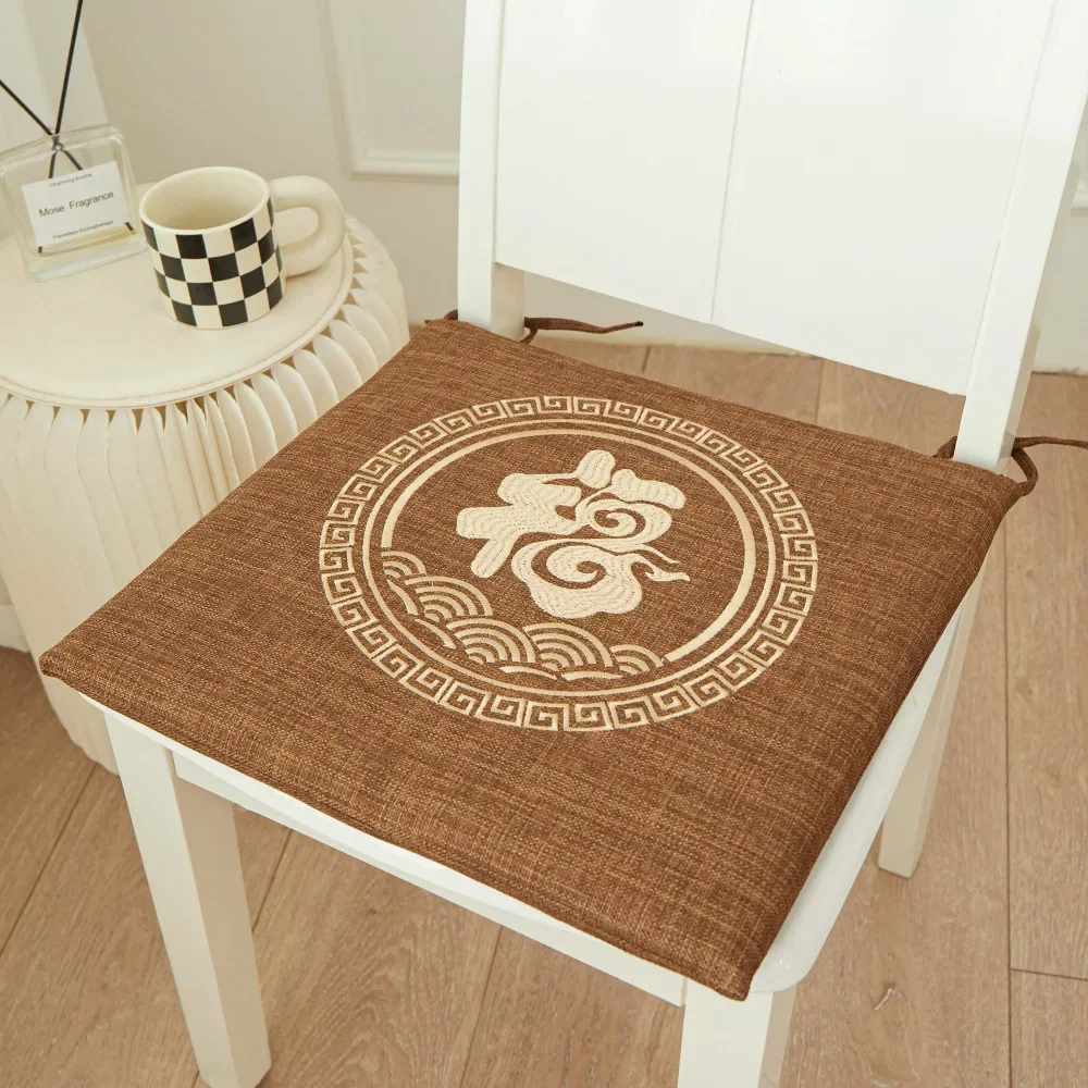 Cojín bordado de estilo chino, alfombrilla antideslizante para asiento de silla de comedor, decoración de restaurante, cojín de asiento transpirable Universal para 4 estaciones
