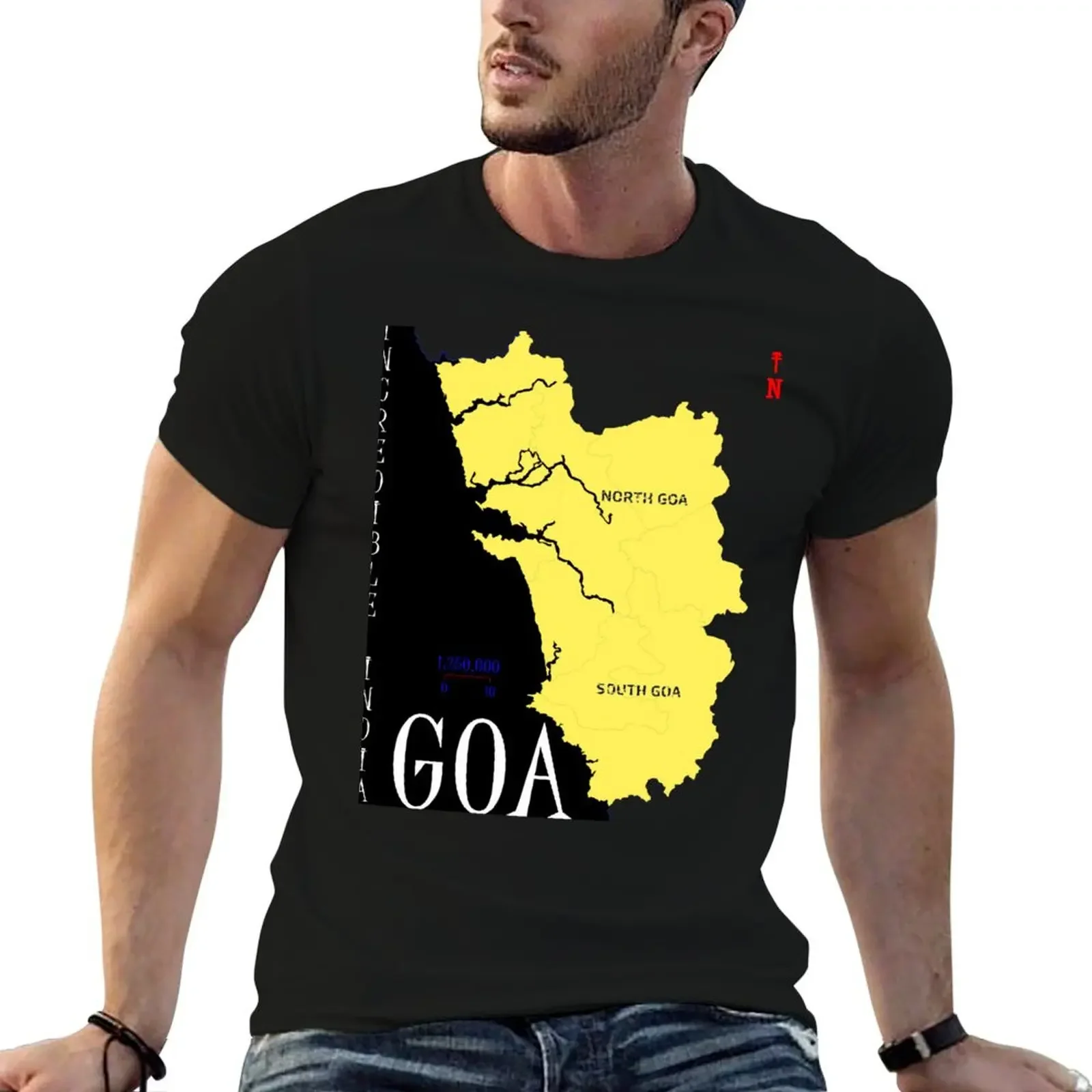 Goa map - Incredible India T-Shirt anime vintage t shirts mens tall t shirts