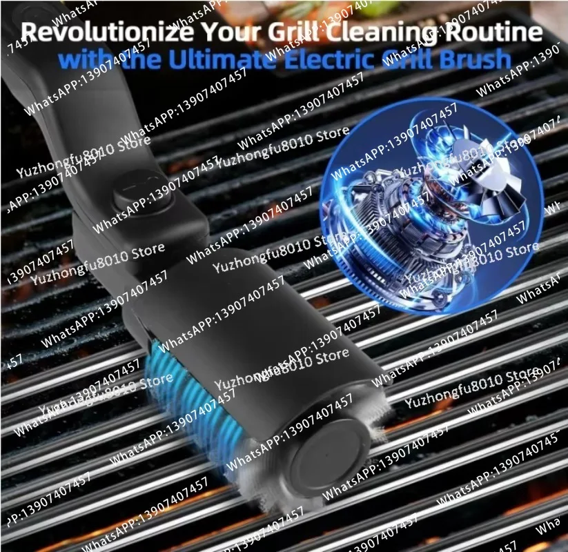 Upgraded Electric Grill Brush, Angle Adjustable Cordless Rechargeable Grill Cleaning Brush