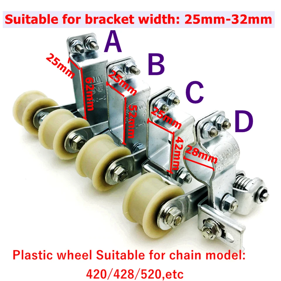 Universal Gear / Plastic wheel Motorcycle Chain Tensioner Bolt On Roller Chain Adjuster Automatic Motocross Refit Racing