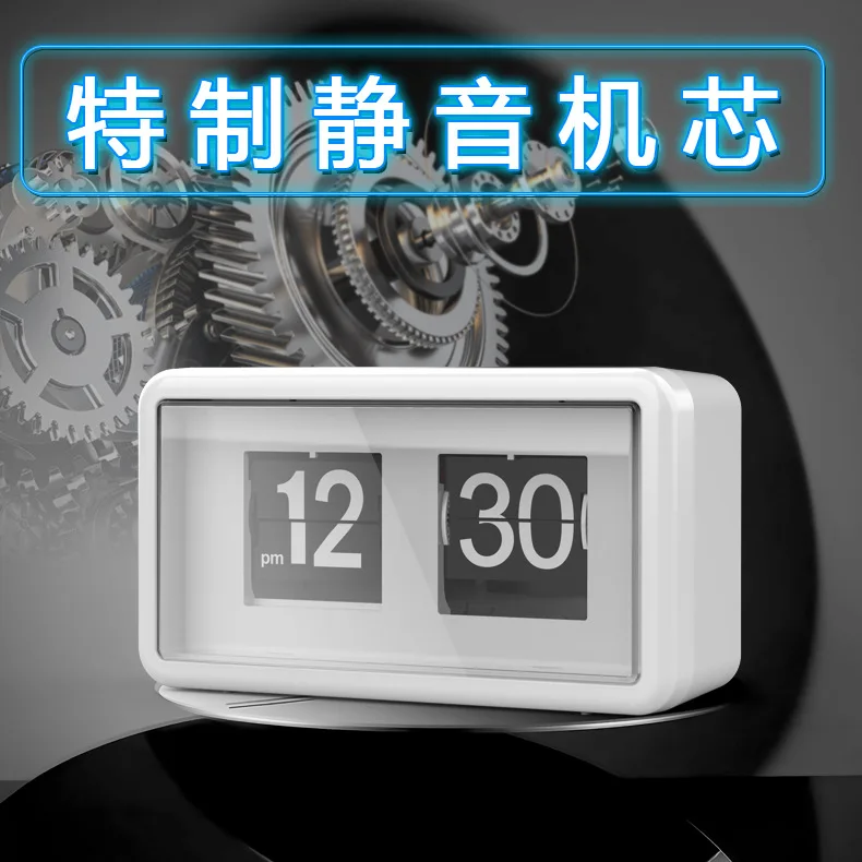 Time Display Digital Desk Table Clock Retro Auto Flip Clock Wholesale Modern Calendar Clocks Automatic Page Turning Battery