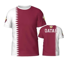 Qatar Flag Emblem Graphic T Shirt for Men Clothing Katar Football Team Jersey Tee Shirts Wholesale Soccer Club Fans Gift T-shirt