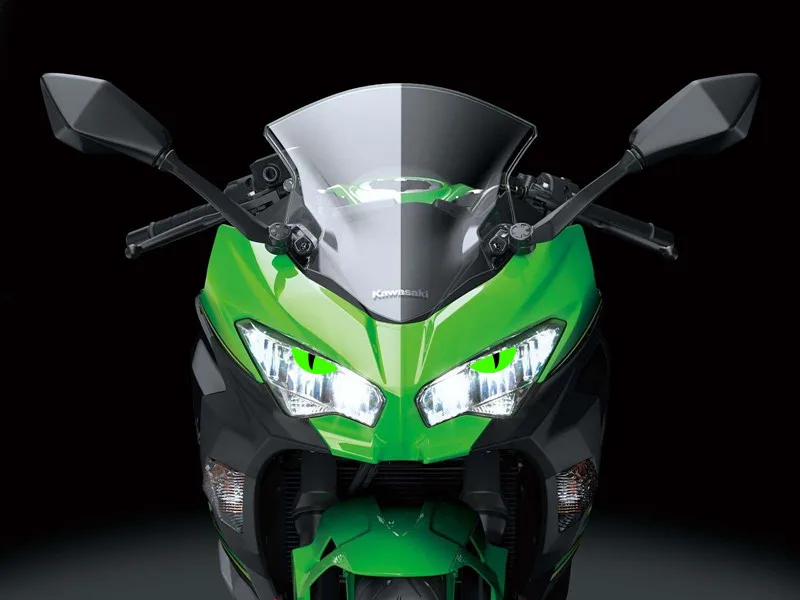 For KAWASAKI NINJA 500 400 E-1 650 1000 ZX 4R 6R 10R H2 Motorcycle Accessories Front Fairing Headlight Nighttime Sticker Guard