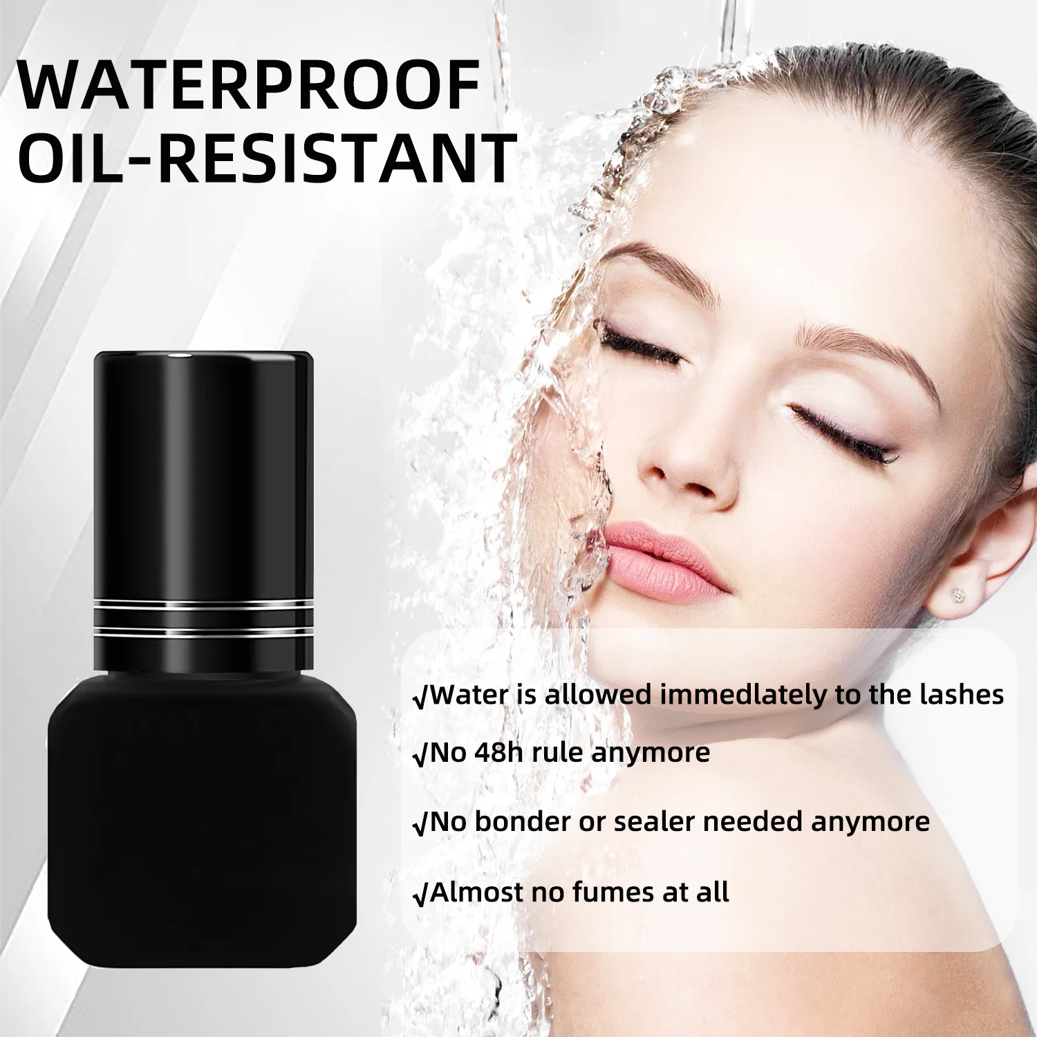 UV まつげ接着剤防水まつげエクステンション用すぐに 1 秒乾燥強力なつけまつげエクステンション持続接着剤
