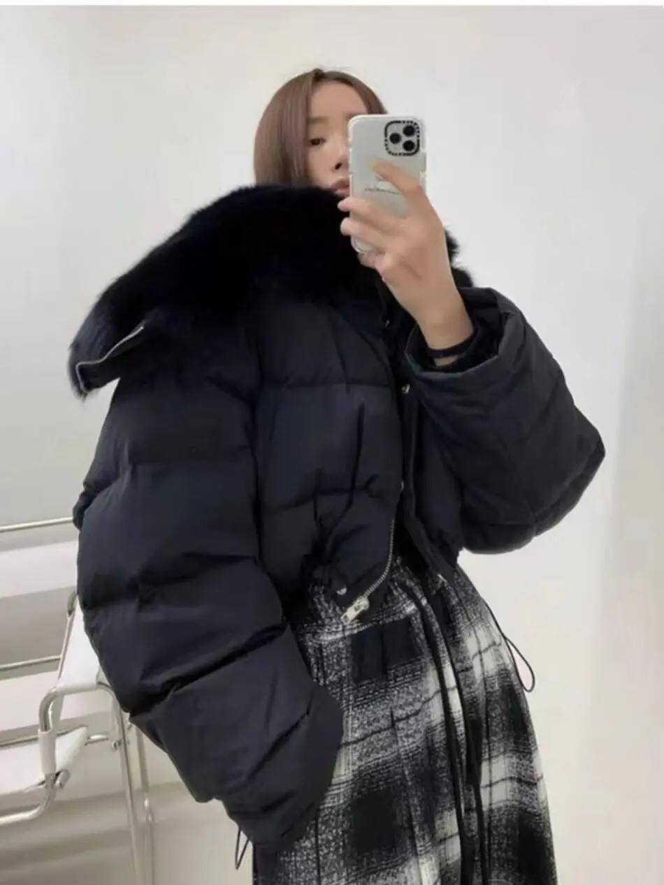 2026 Autumn/Winter New Women's Down Cotton Jacket Casual Short Faux Leather Grass Jacket
