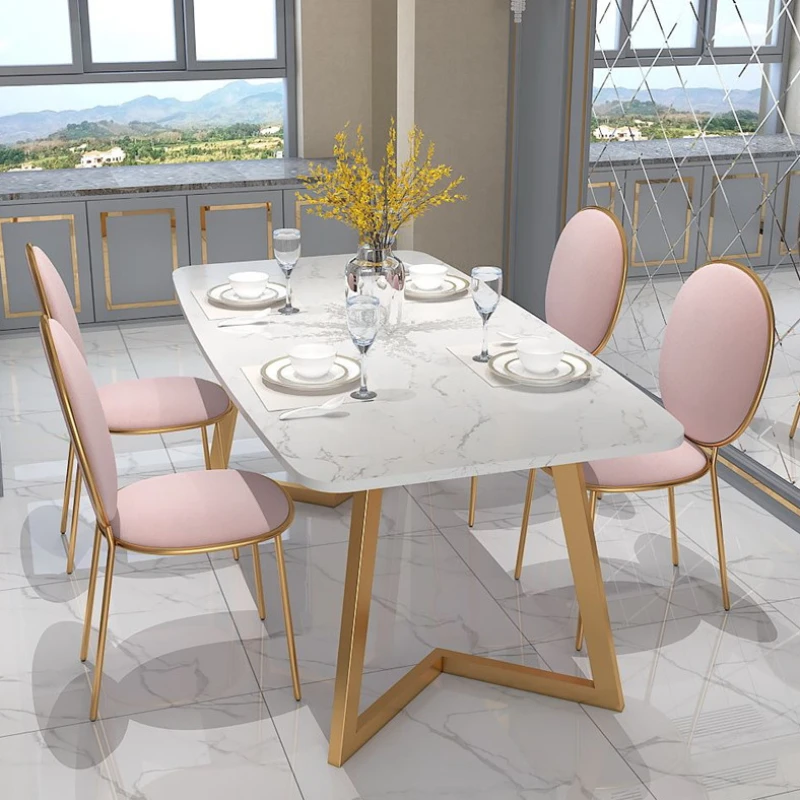 Waterproof Designer Dining Table Unique Non Slip White Nordic Marble Dining Table Space Saving Nordic Mesa De Jantar Funiture