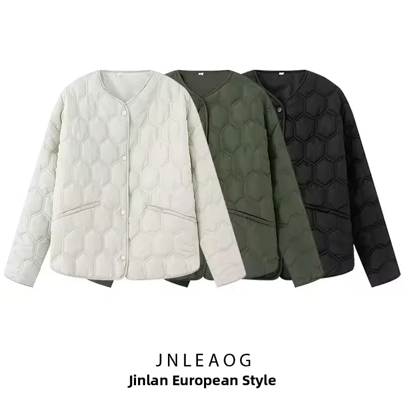 

JNLEAOG осеннее новое женское модное пальто с вышивкой и покрытием, длинное пальто с застежкой-молнией, круглый Ne