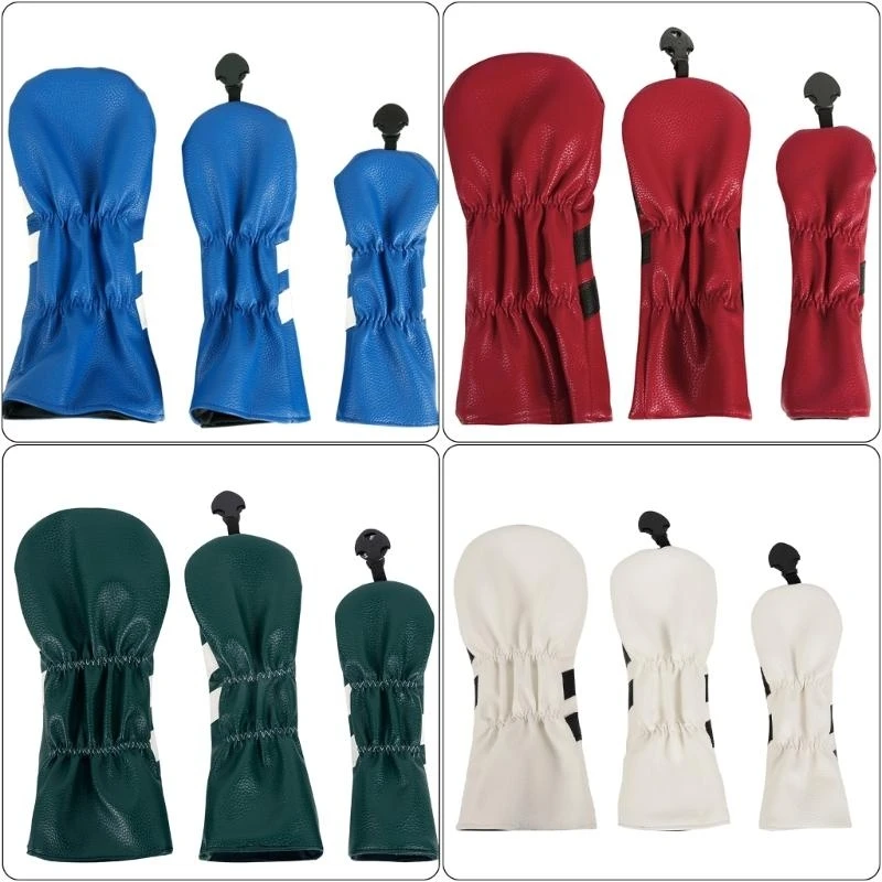 3pcs PU Leather Golfs Club Cover Golfs Golfs Driver Pattern Pattern Faredway Hybrids Copertura
