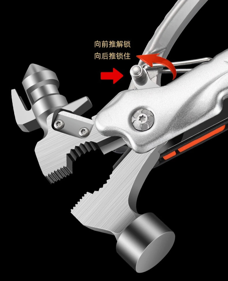 Martelo de acampamento ao ar livre multifuncional aço inoxidável martelo para trabalhar madeira conveniente emergência edc equipamento sobrevivência