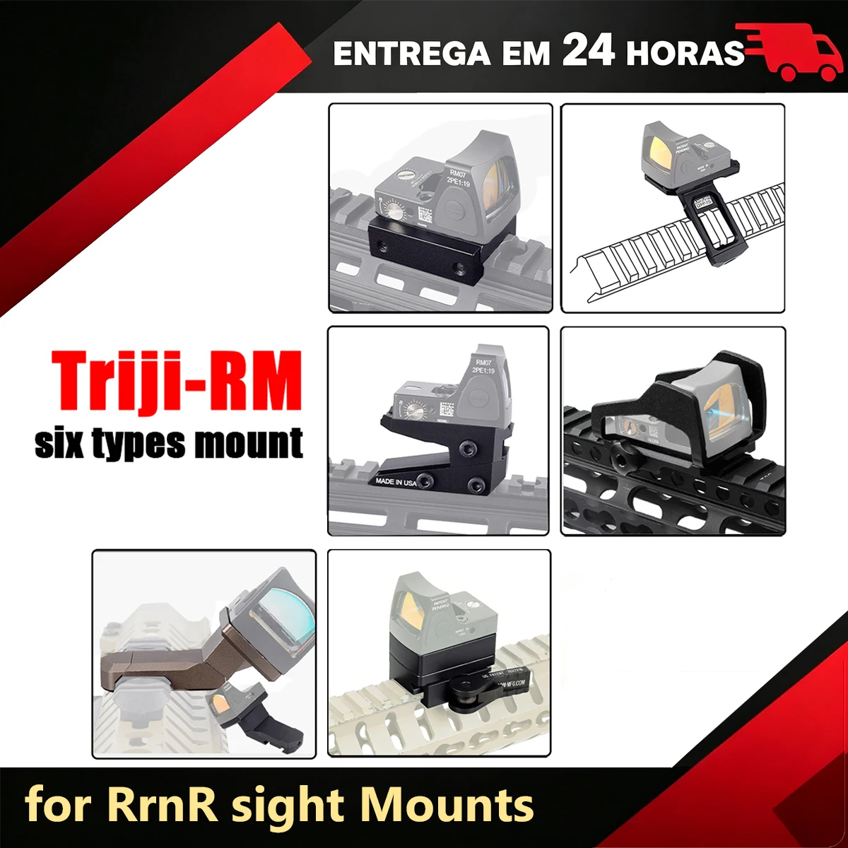 Airsoft Offset Riser Optic Bracket Mount for Trijicon RMR Scope Tactical Hunting Scope for GLOCK 17 19 AR15 M4 20mm Rail Mount