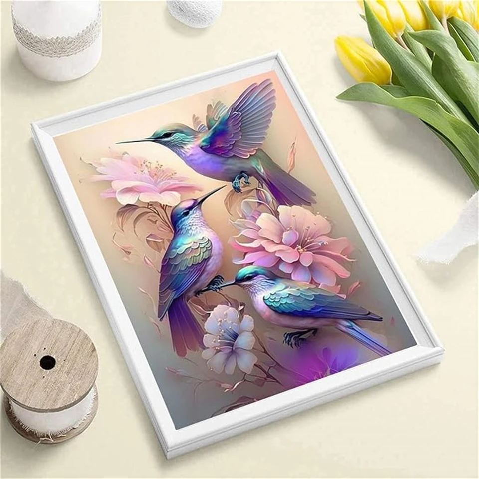 Hummingbird Diamond Painting Bird Flower 5D full diamond crystal animal embroidery mosaic handicraft home decoration