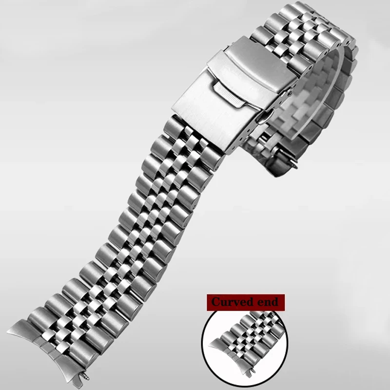 Jubilee Diving Edelstahl-Uhrenarmband für Casio Duro MDV106-1A Mdv107-1A, gebogenes Ende, Metallarmband, Ersatzarmband, 22 mm