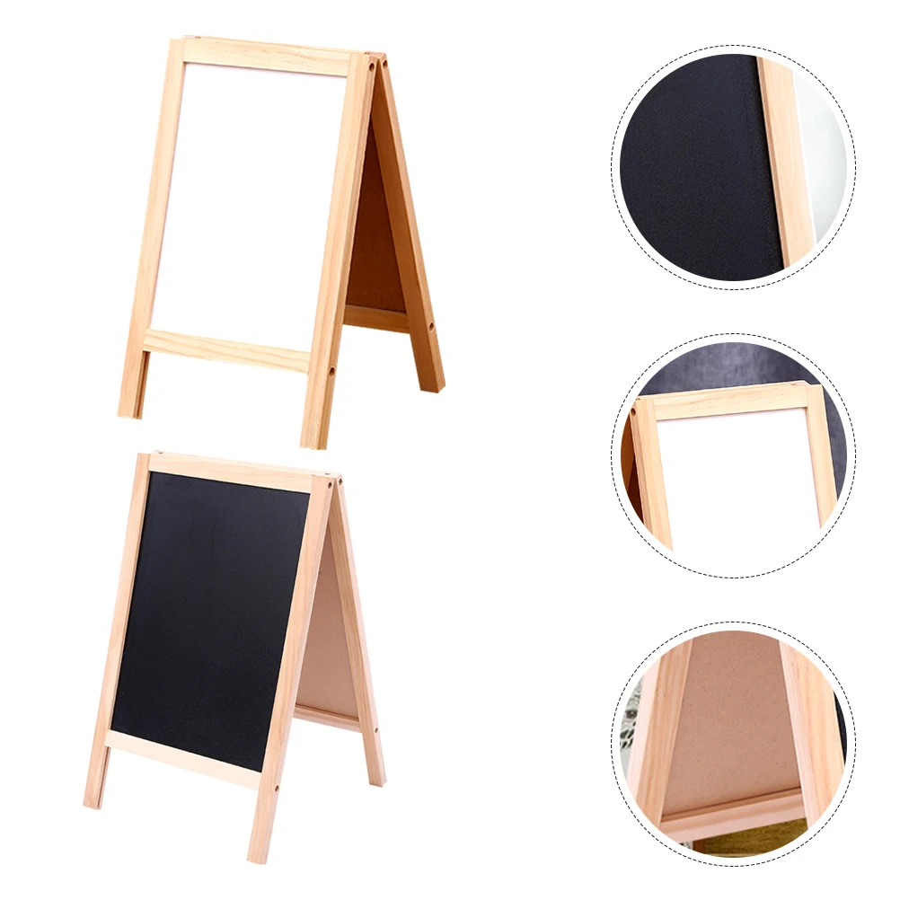 

2 Pcs Rewritable Small Blackboard Double Sided Whiteboard Chalk for s Foldable Multifunction Wood Drawing Child