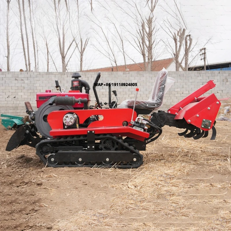 High Quality 25HP 30HP Garden Rotary Tiller Crawler Multifunctional Machine Rotary Power Tiller Amphibious Rotary Tiller