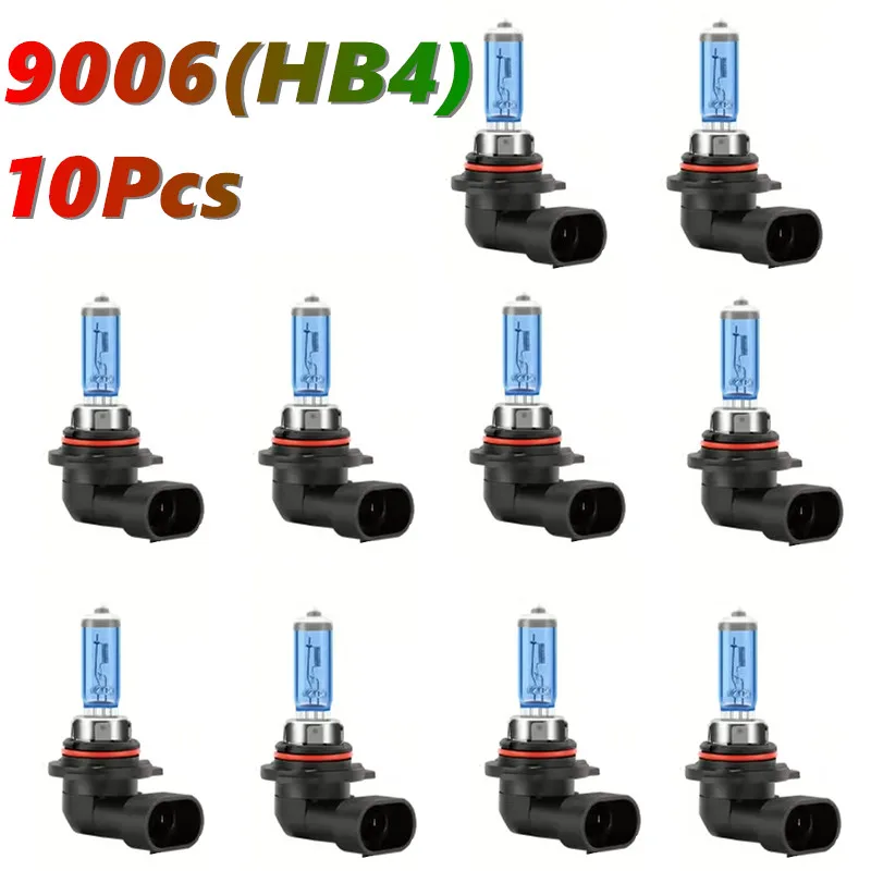 

10 Pcs HB4 12V 55W 5500K Car Dipped Lights Super White Auto Lights 9006 100W Halogen Bulb High Quality Quartz Car Lamps