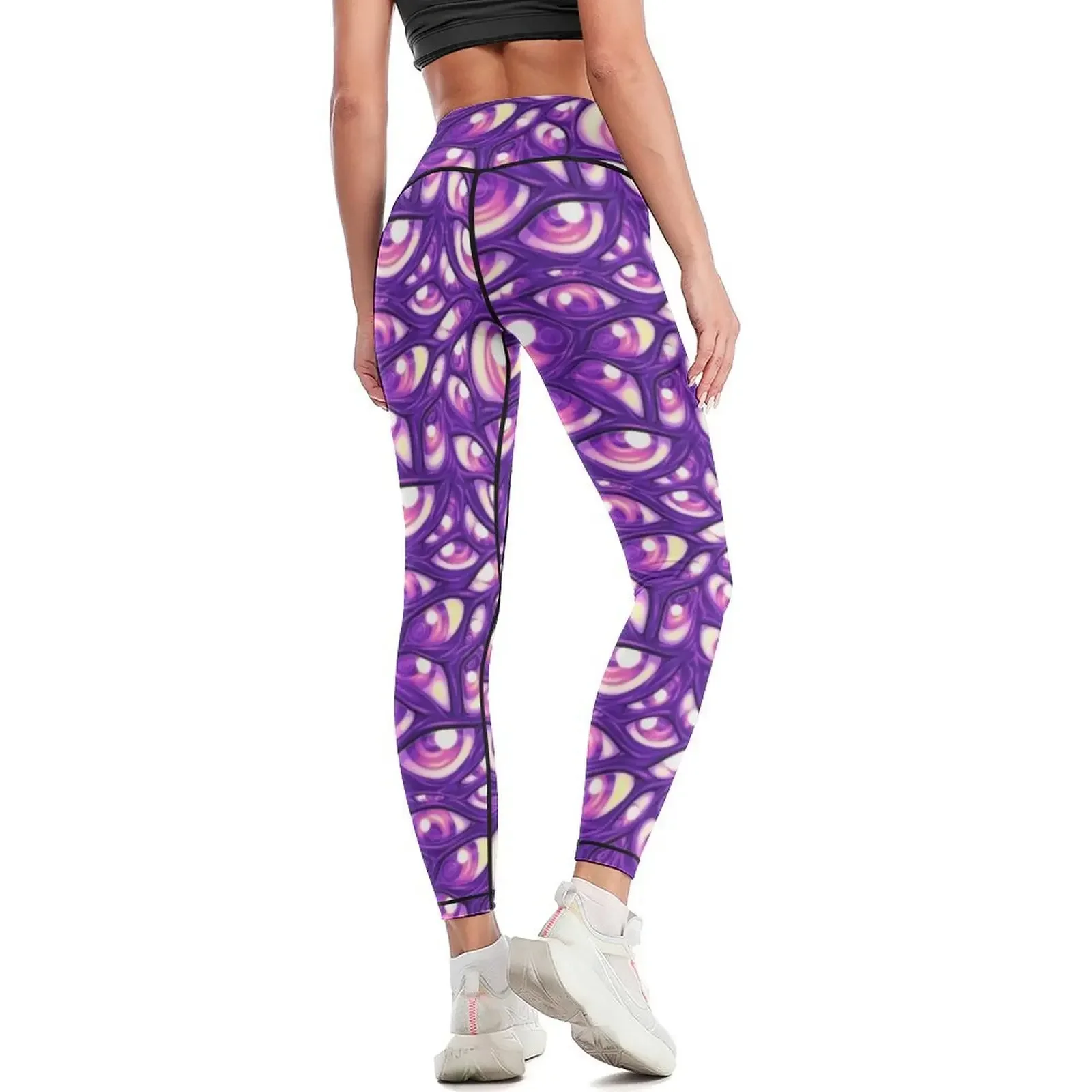 Eyeballs - Purple Leggings workout clothes for Women's tights Women's gym jogging pants Womens Leggings
