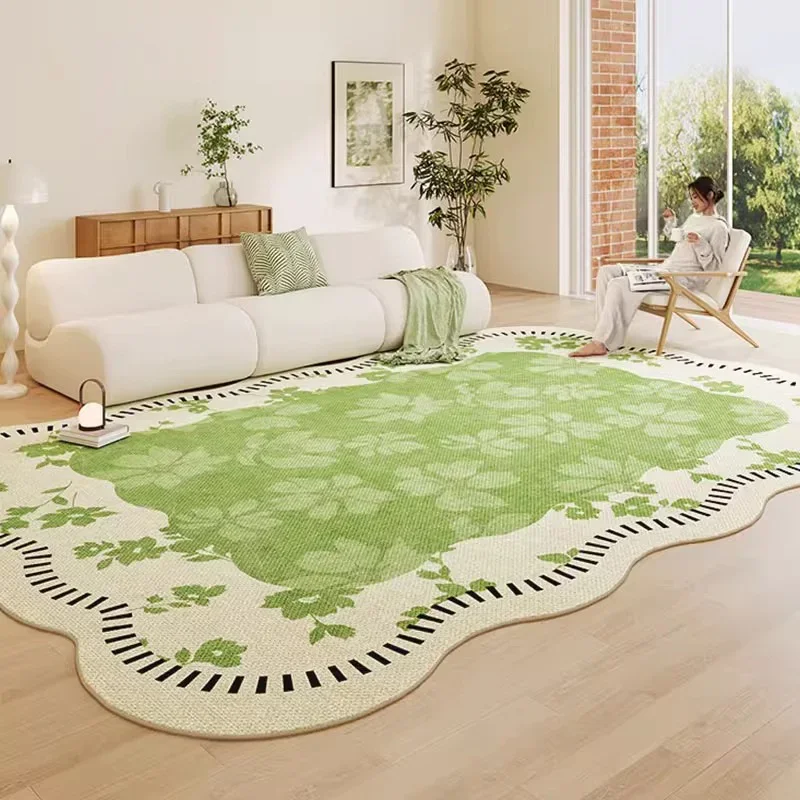 Cream Style Living Room Decoration Green Carpet Thick Plush Lounge Floor Mat Fluffy Soft Study Rug Large Area Rugs for Bedroom