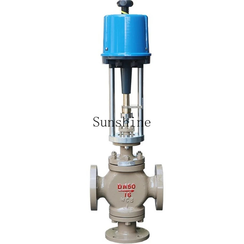 ZDLQ-16C صمام تنظيم كهربائي ثلاثي الاتجاهات درجة حرارة عالية ZDLX صمام عكسي DN80 100